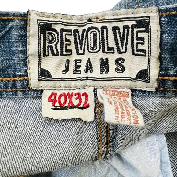 Mens Revolve Distressed Light Wash Jeans Size 40 X 32 - Picture 10 of 16